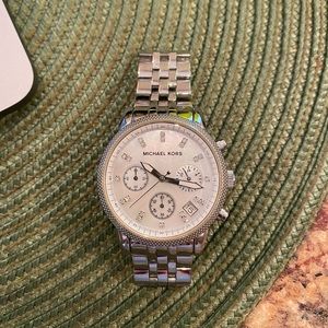 Michael Kors Chronograph Silver Mother of Pearl Women’s Watch - GREAT condition